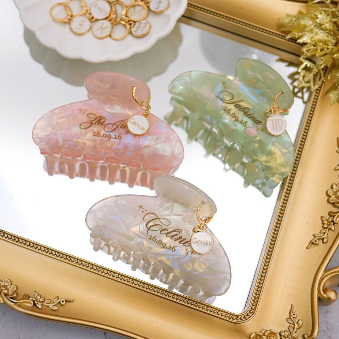 CHARM HOLO Hair Claw Removable Add Ons - Personalised Name