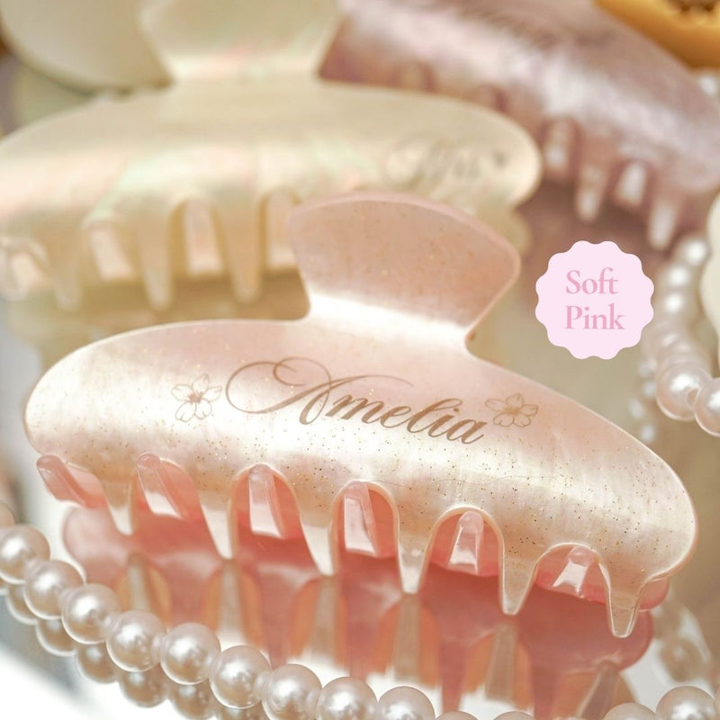 Customized Name Pearl Hairclip Hairclaw | Brides Gift Wedding Souvenir Personalised Custom