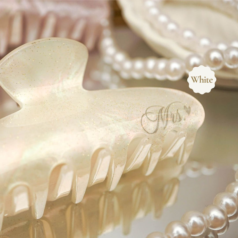 Customized Name Pearl Hairclip Hairclaw | Brides Gift Wedding Souvenir Personalised Custom