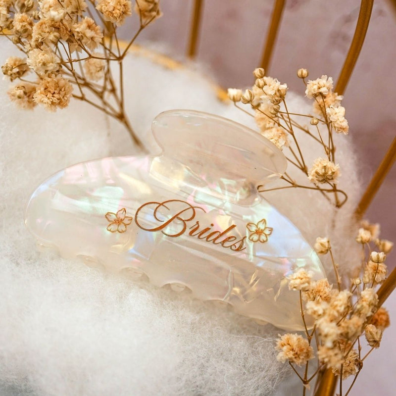 Customized Name Holo Hairclip Hairclaw | Brides Gift Wedding Souvenir Personalised Custom