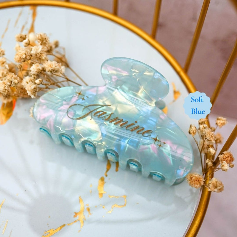 Customized Name Holo Hairclip Hairclaw | Brides Gift Wedding Souvenir Personalised Custom