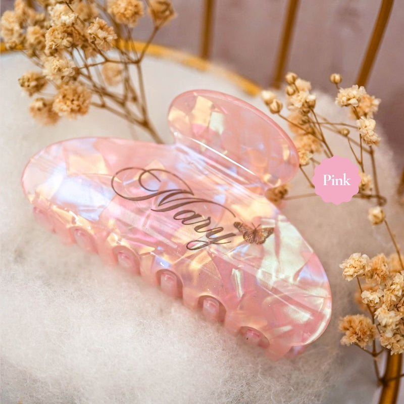 Customized Name Holo Hairclip Hairclaw | Brides Gift Wedding Souvenir Personalised Custom