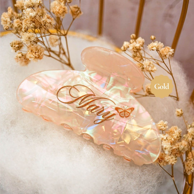 Customized Name Holo Hairclip Hairclaw | Brides Gift Wedding Souvenir Personalised Custom