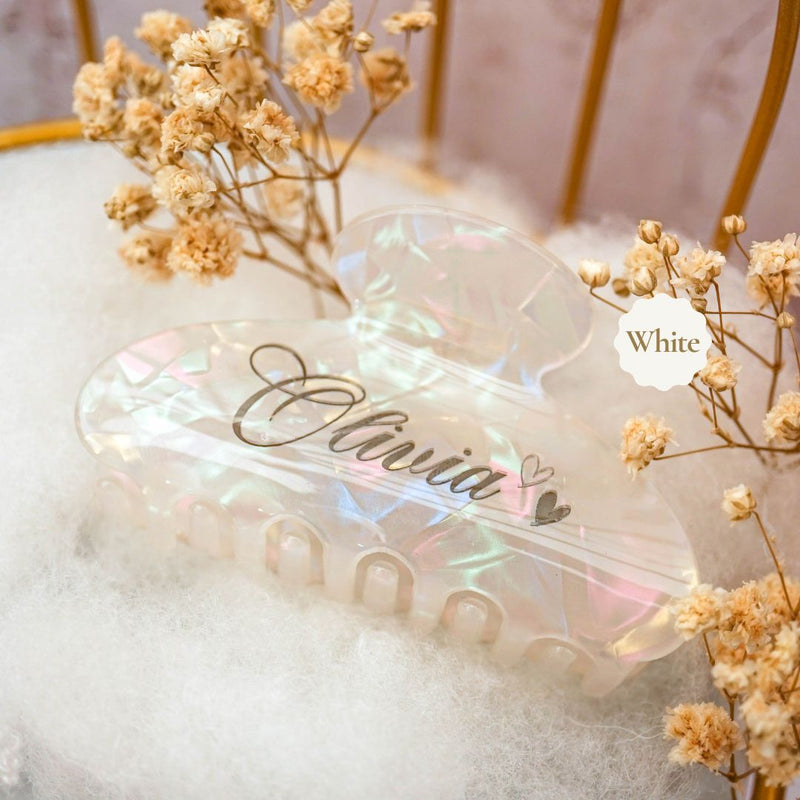 Customized Name Holo Hairclip Hairclaw | Brides Gift Wedding Souvenir Personalised Custom