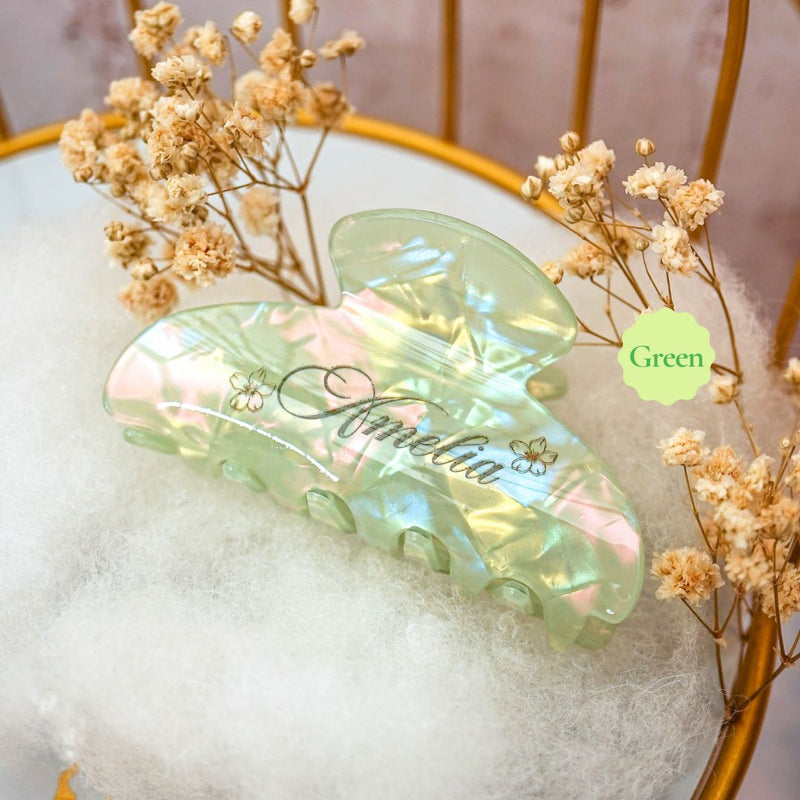 Customized Name Holo Hairclip Hairclaw | Brides Gift Wedding Souvenir Personalised Custom