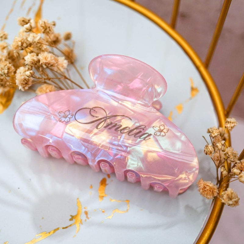 Customized Name Holo Hairclip Hairclaw | Brides Gift Wedding Souvenir Personalised Custom