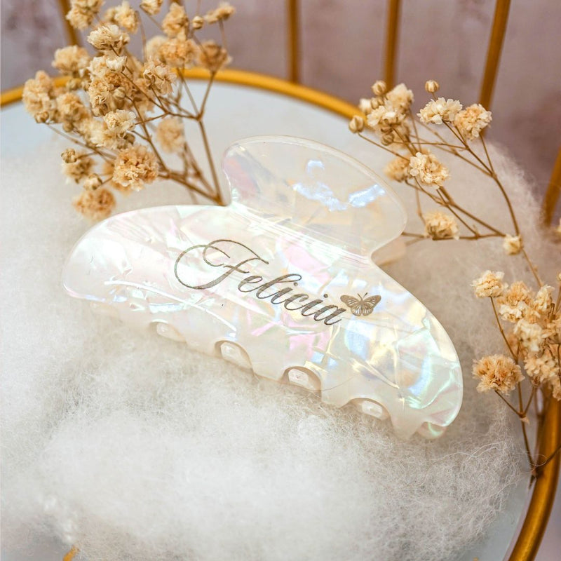 Customized Name Holo Hairclip Hairclaw | Brides Gift Wedding Souvenir Personalised Custom