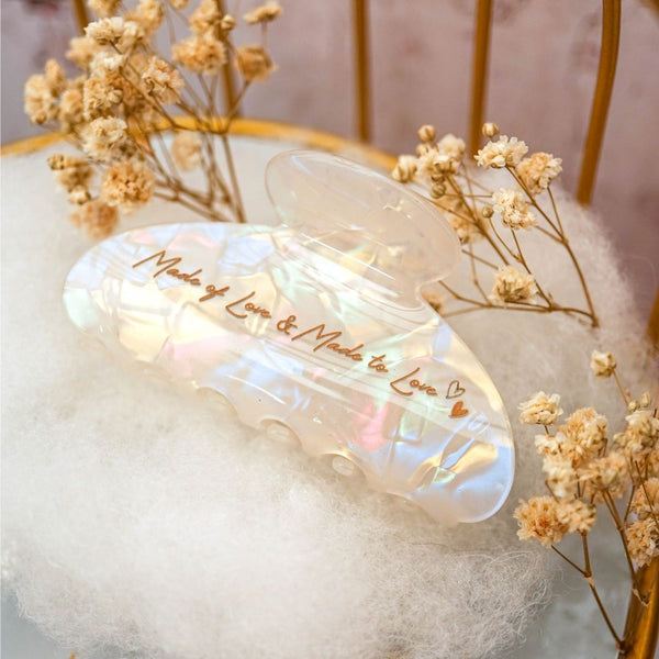 Customized Quotes Holo Hairclip Hairclaw | Brides Gift Wedding Souvenir Personalised Custom
