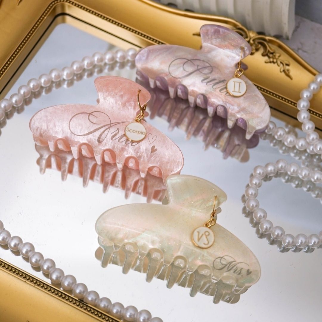 CHARM PEARL Hair Claw Removable Add Ons - Personalised Name