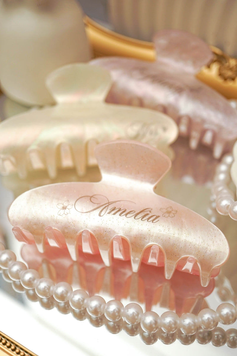 Customized Name Pearl Hairclip Hairclaw | Brides Gift Wedding Souvenir Personalised Custom