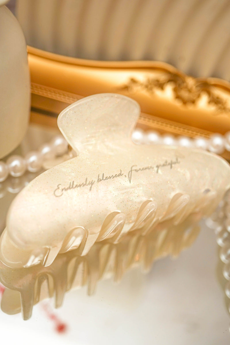 Customized Quotes Pearl Hairclip Hairclaw | Brides Gift Wedding Souvenir Personalised Custom