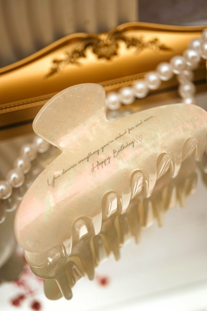 Customized Quotes Pearl Hairclip Hairclaw | Brides Gift Wedding Souvenir Personalised Custom