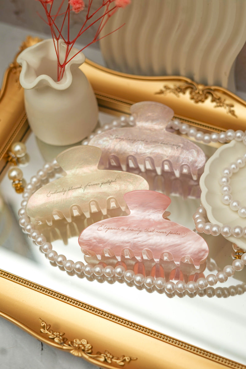 Customized Quotes Pearl Hairclip Hairclaw | Brides Gift Wedding Souvenir Personalised Custom