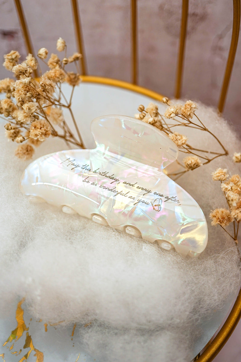 Customized Quotes Holo Hairclip Hairclaw | Brides Gift Wedding Souvenir Personalised Custom