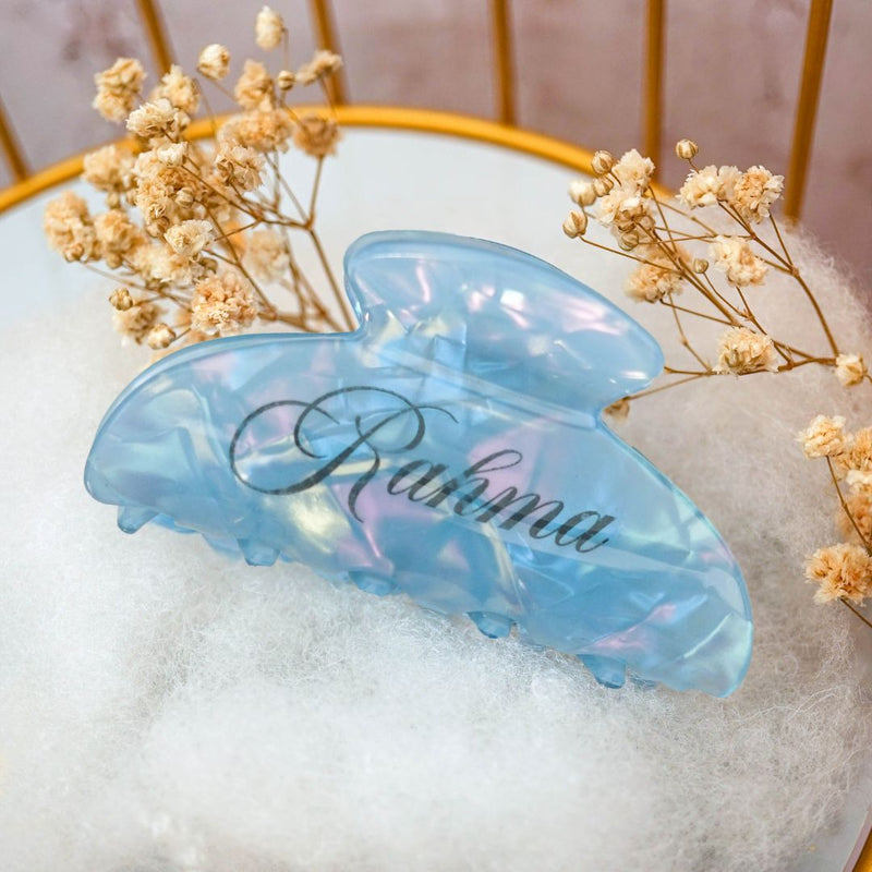 Customized Name Holo Hairclip Hairclaw | Brides Gift Wedding Souvenir Personalised Custom