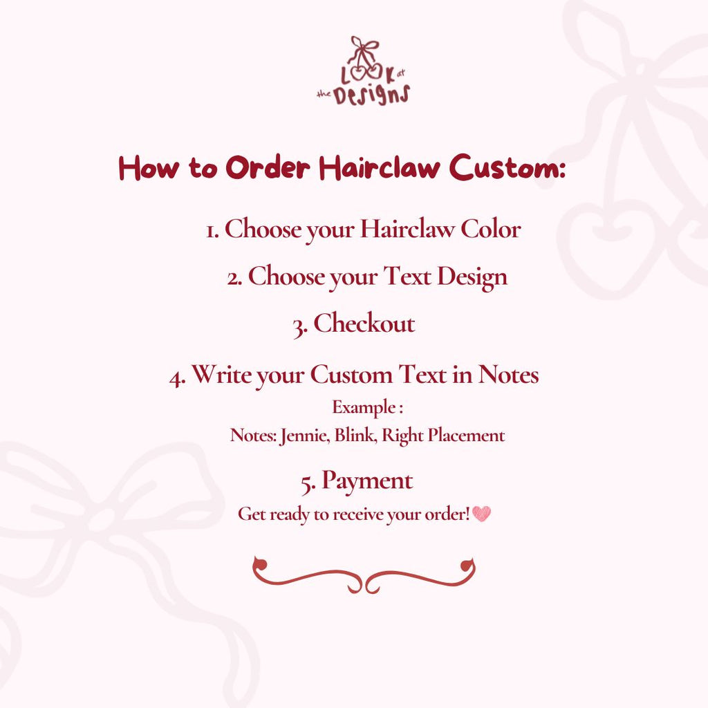 MARBLE Long Hair Claw Clip - Personalised Name