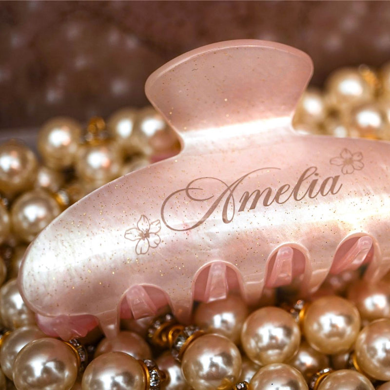 Customized Name Pearl Hairclip Hairclaw | Brides Gift Wedding Souvenir Personalised Custom