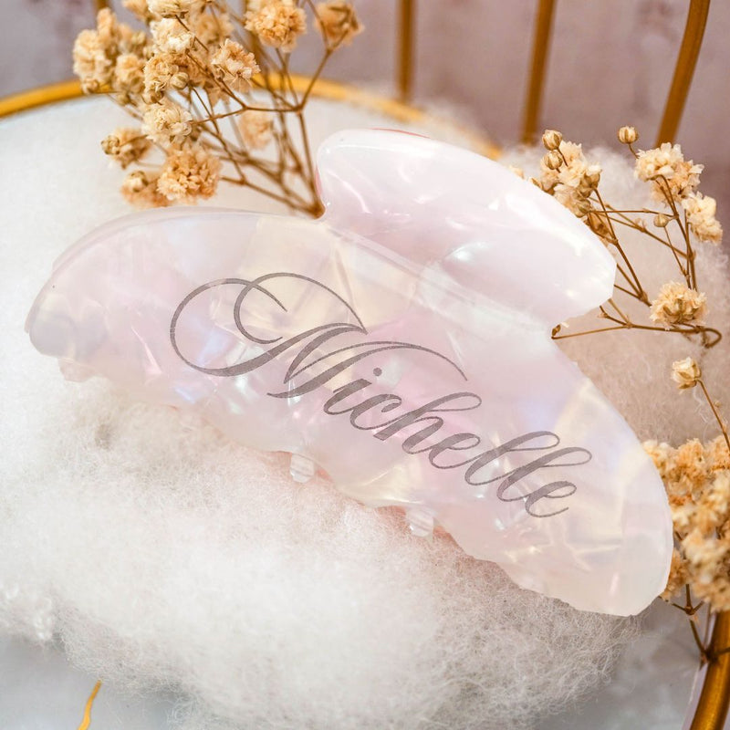 Customized Name Holo Hairclip Hairclaw | Brides Gift Wedding Souvenir Personalised Custom