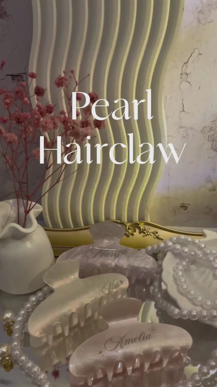 PEARL Hair Claw Clip - Personalised Name
